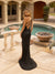 Prom Dresses Asymmetrical Fitted Long Sequin Prom Dress Black