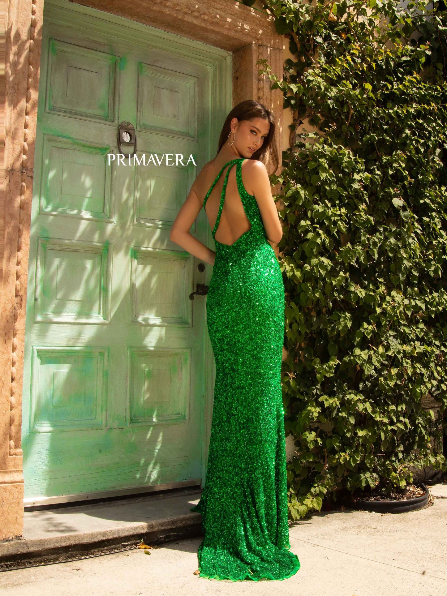 Prom Dresses Asymmetrical Fitted Long Sequin Prom Dress Emerald