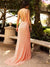 Prom Dresses Fitted Long Sequin Asymmetrical Prom Dress Neon Coral