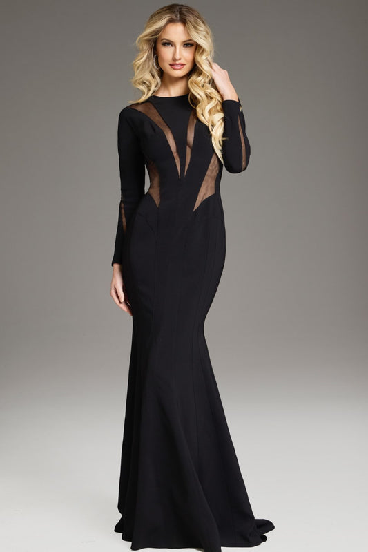 Formal Dresses Long Sleeve Formal Mermaid Evening Dress Black