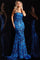 Prom Dresses Fitted Formal Long Mermaid Sequin Prom Dress Blue/Multi