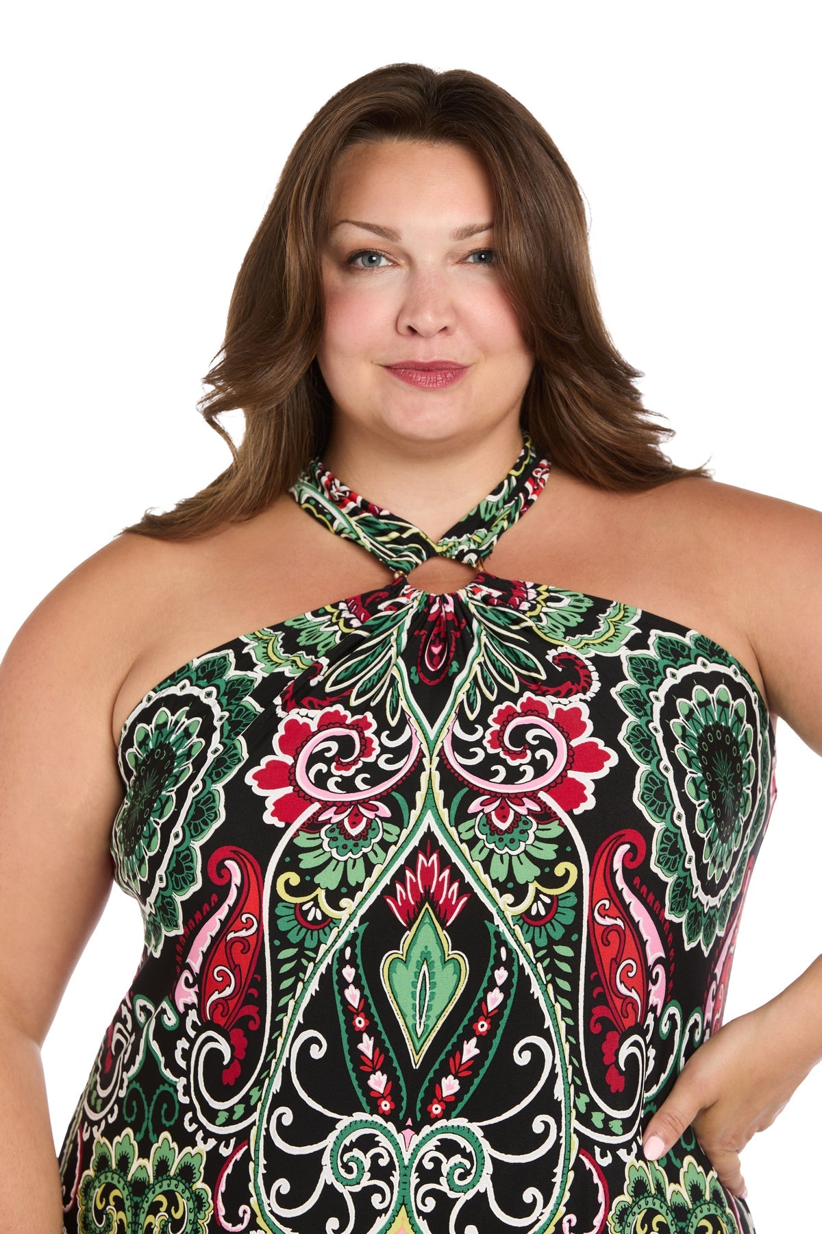 Plus Size Formal Dresses Long Formal Print Plus Size Dress Black/Multi