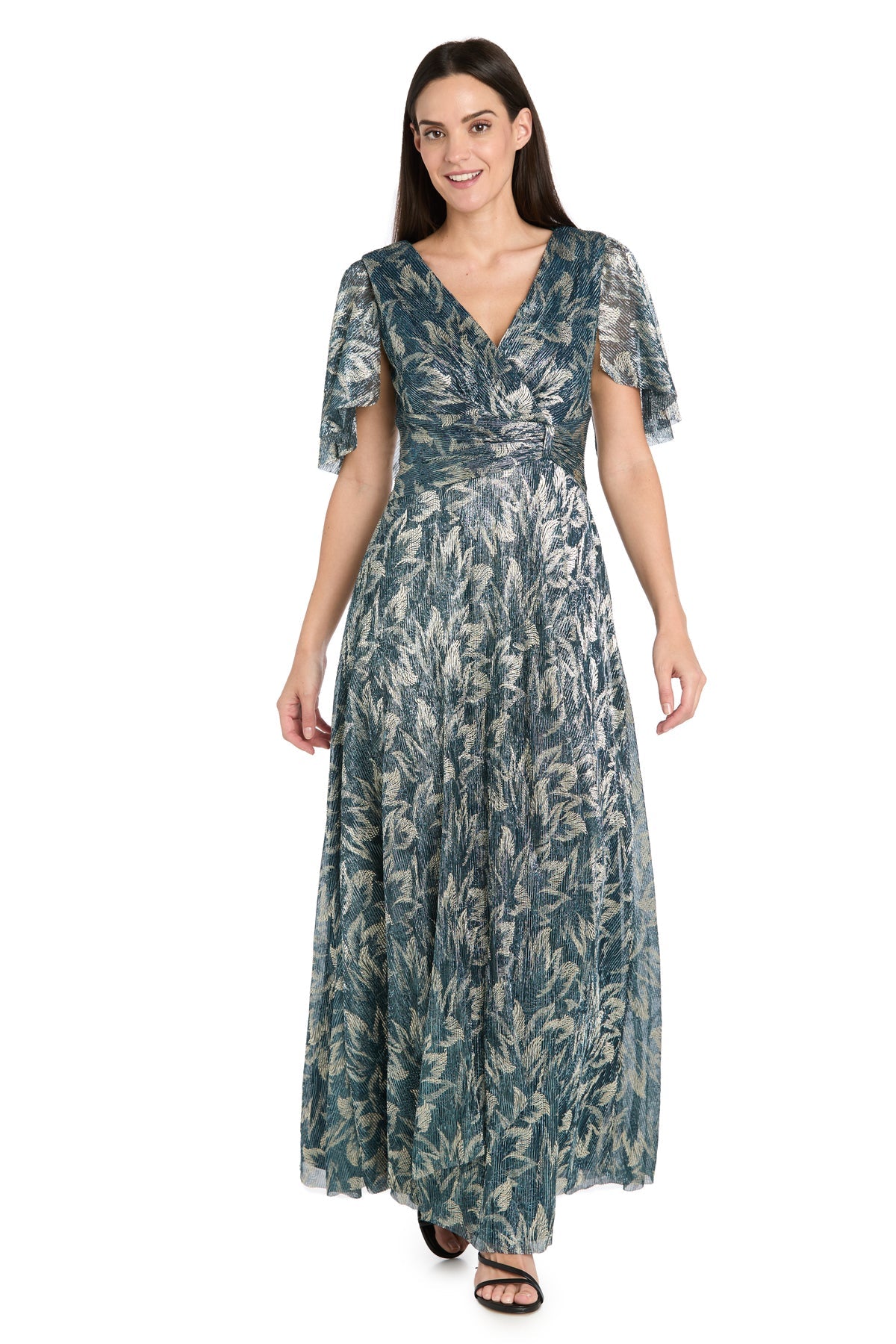 Mother of the Bride Dresses Printed Formal Long Mother of the Bride Dress Spruce/Gold