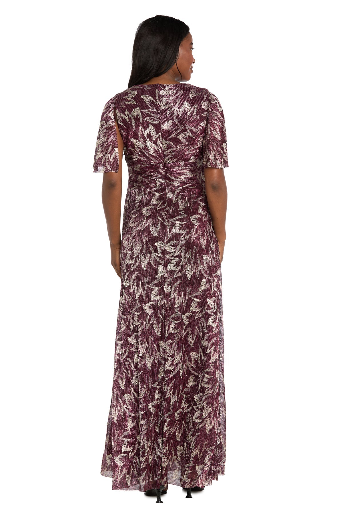 Mother of the Bride Dresses Printed Formal Long Mother of the Bride Dress Wine/Gold