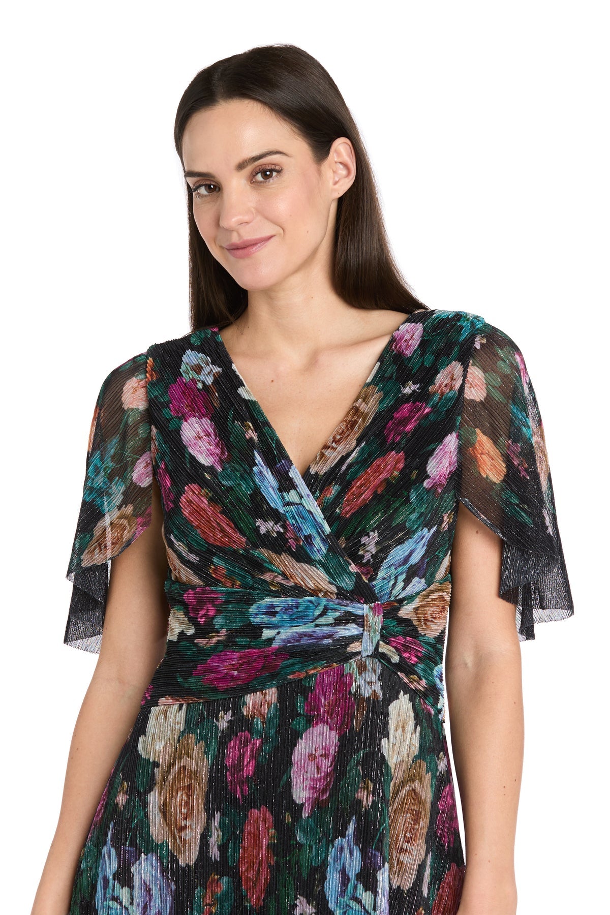 Mother of the Bride Dresses Formal Long A Line Mother of the Bride Dress R&M Richards 3783P Black/Multi