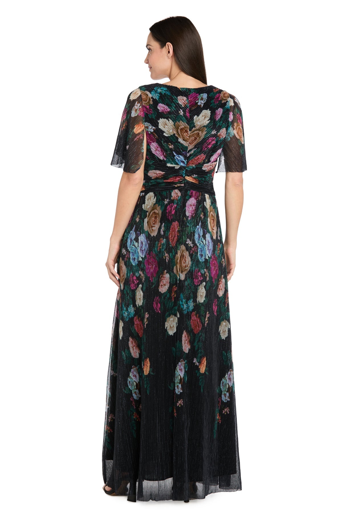 Mother of the Bride Dresses Long Formal A Line Mother of the Bride Dress R&M Richards 3783 Black/Multi