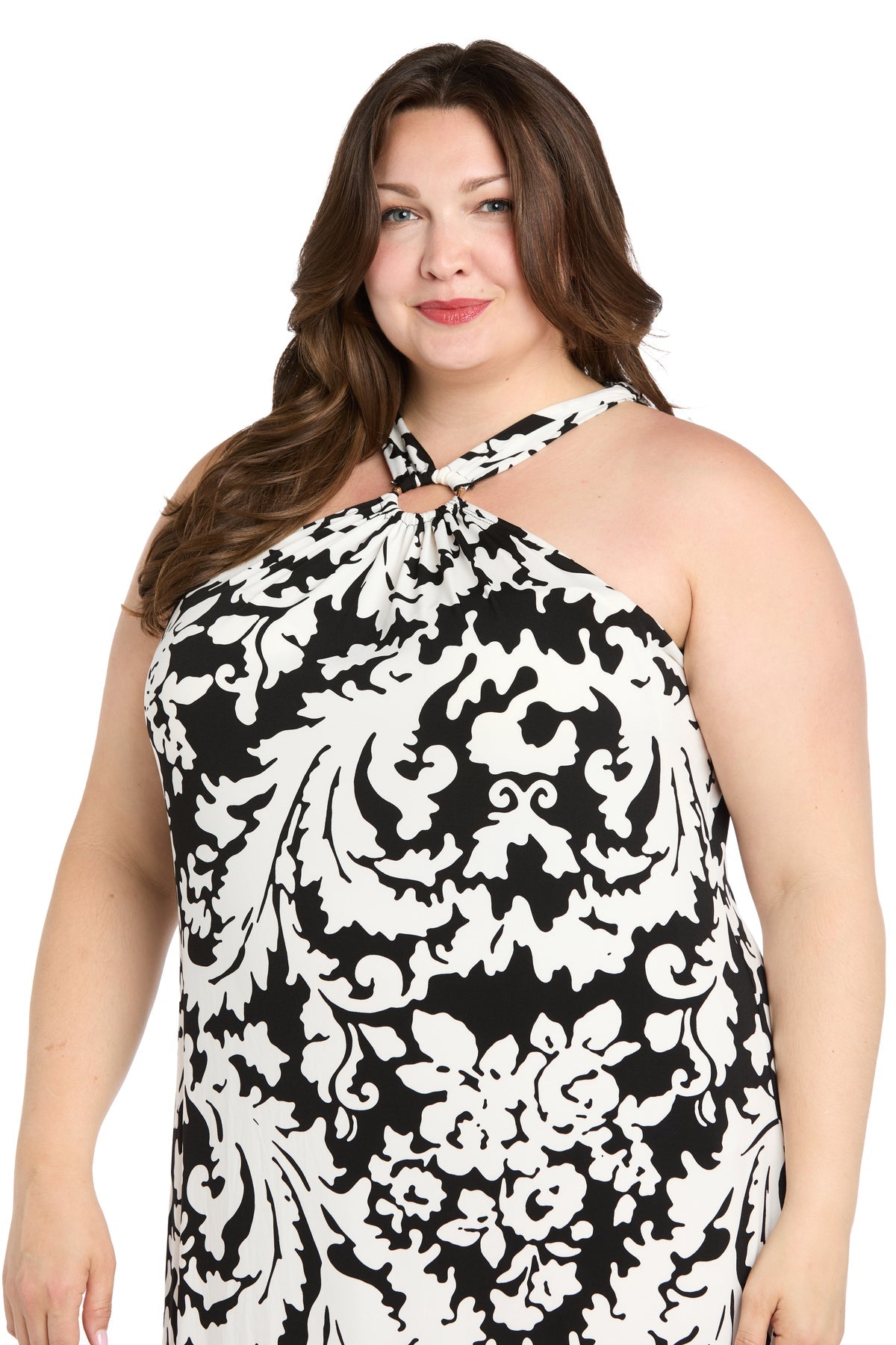 Plus Size Formal Dresses Long Formal Plus Size Maxi Dress Black/White