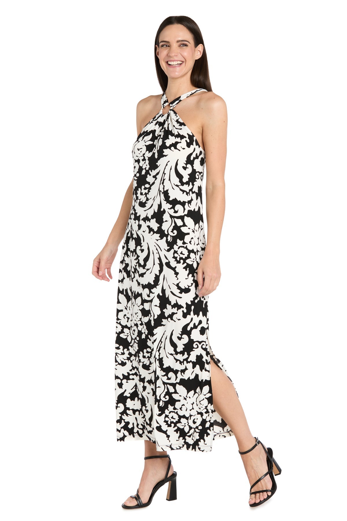 Formal Dresses Long Printed Formal Petite Maxi Dress Black/White