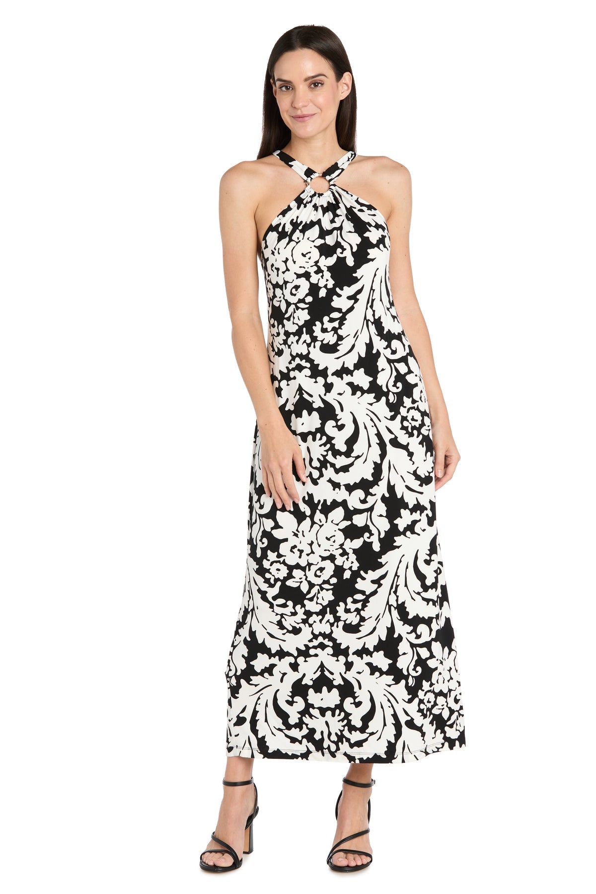 R&M Richards 3789 Long Formal Floral Printed Dress