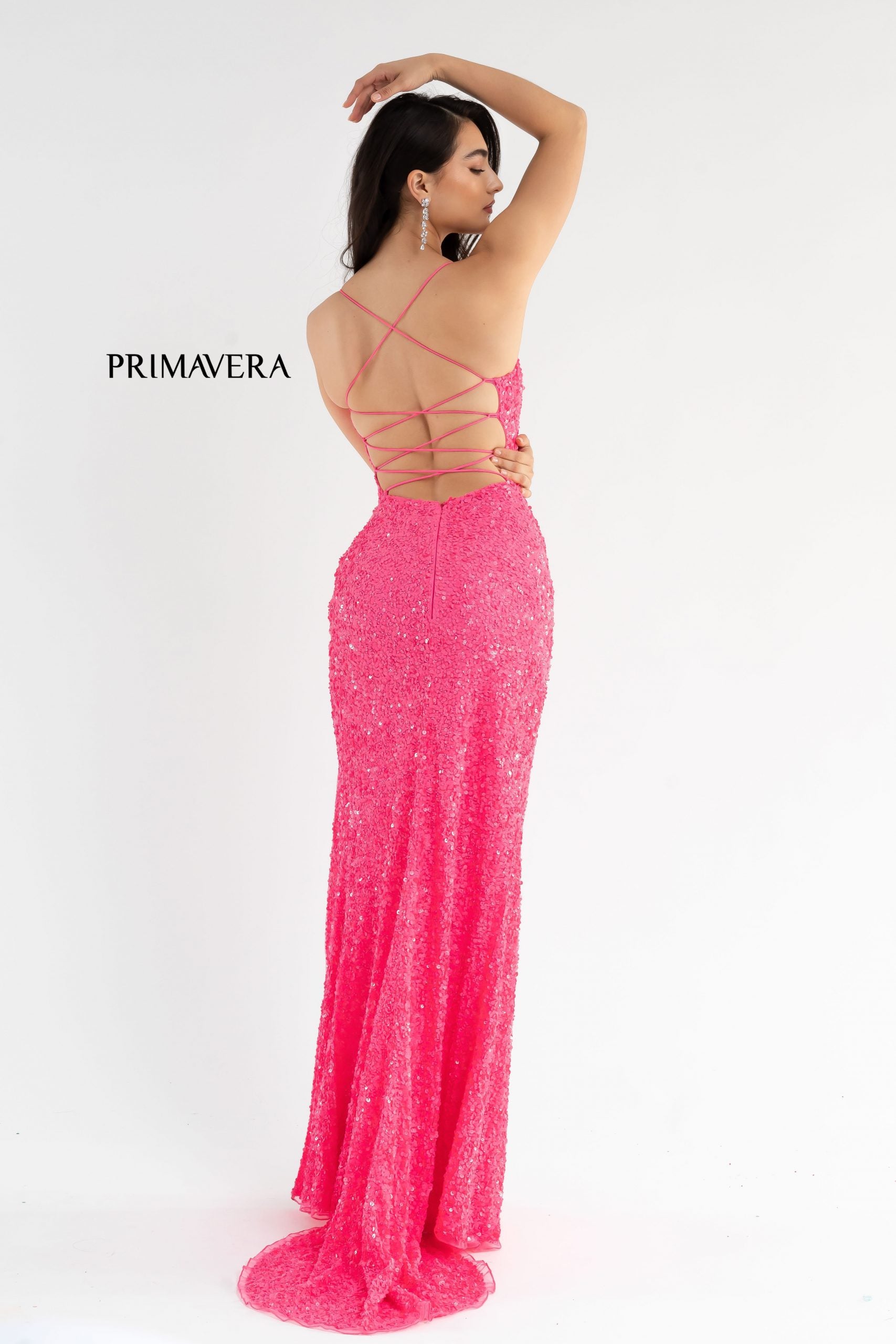 Primavera Couture 3791 Long Fitted Formal Sequin Prom Gown