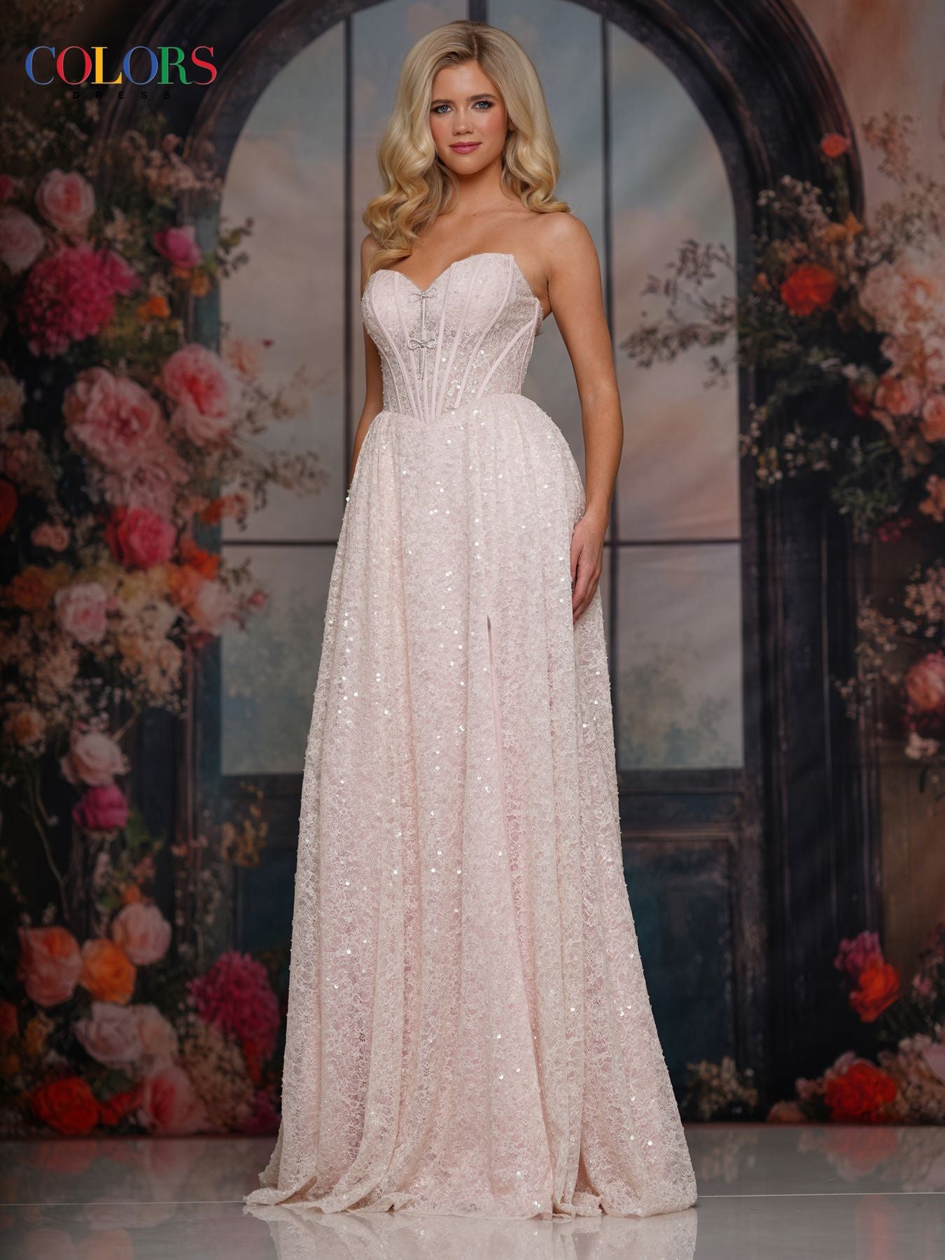Prom Dresses Long Formal A Line Glitter Prom Dress Blush