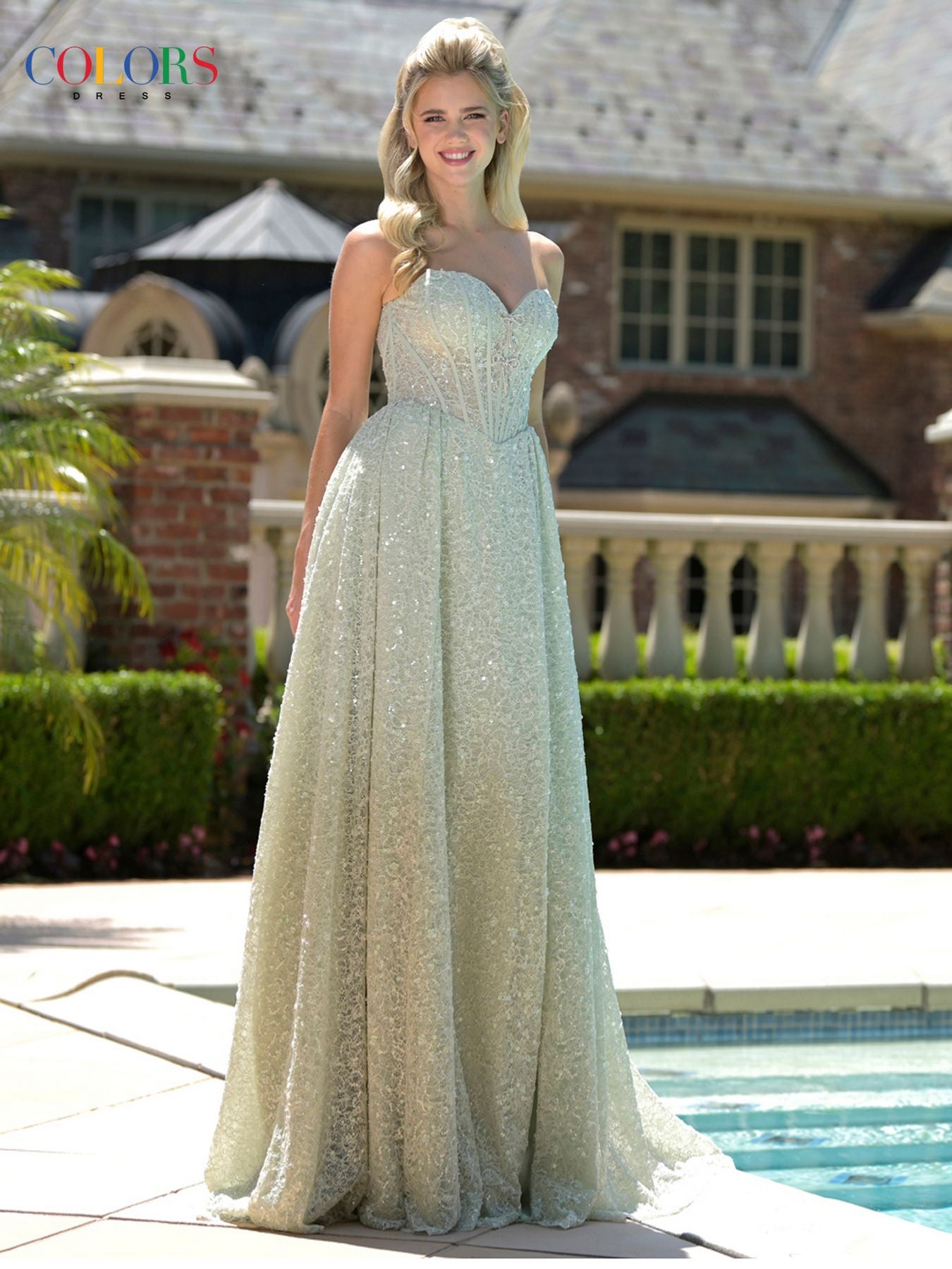 Prom Dresses Long Formal A Line Glitter Prom Dress Light Sage