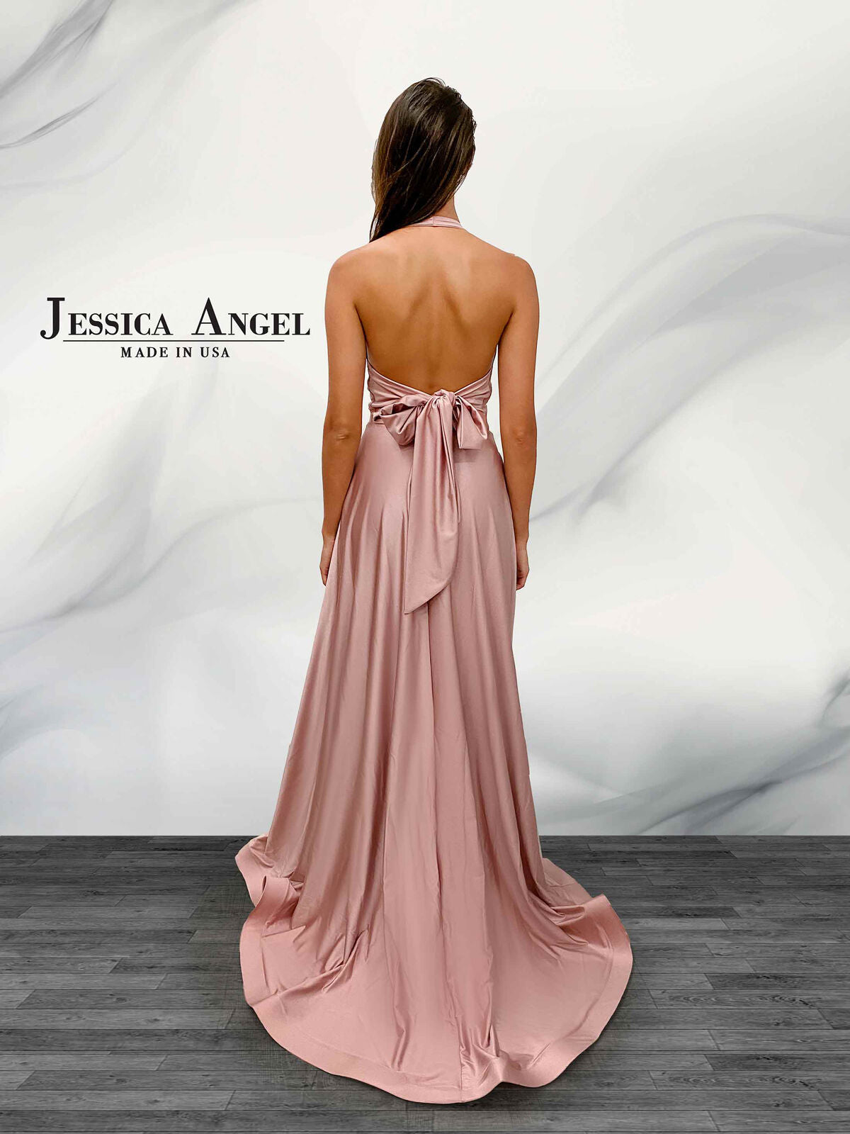 Jessica Angel 379 A Line Long Formal Slit Prom Dress