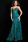 Prom Dresses Long Fitted Sequins Formal Corset Prom Dress Dark Green