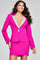 Cocktail Dresses Long Sleeve Blazer Two Piece Short Cocktail Dress Fuchsia