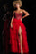 Prom Dresses Long Beaded Formal Layered Skirt Prom Dress Red