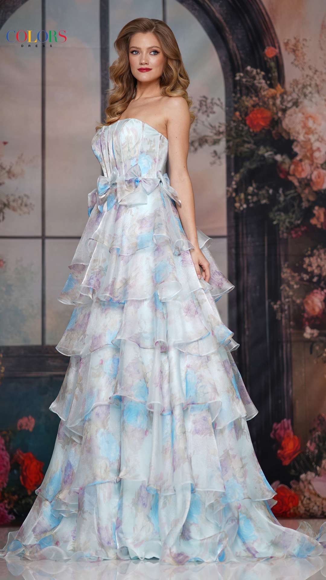 Prom Dresses Floral Long Formal A Line Prom Dress Tiffany Multi