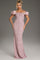 Formal Dresses Long Fitted Formal Ruffled Sleeve Evening Dress Mauve