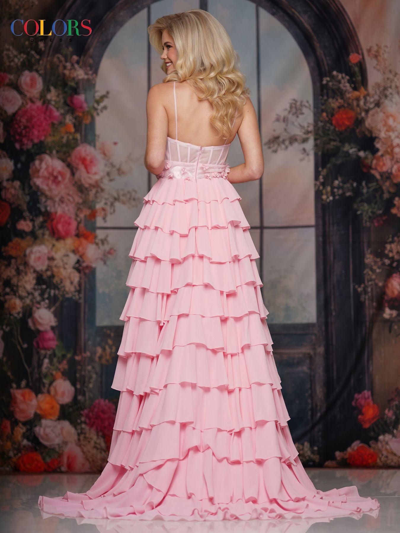 Prom Dresses Floral Long Formal Prom Dress Pink