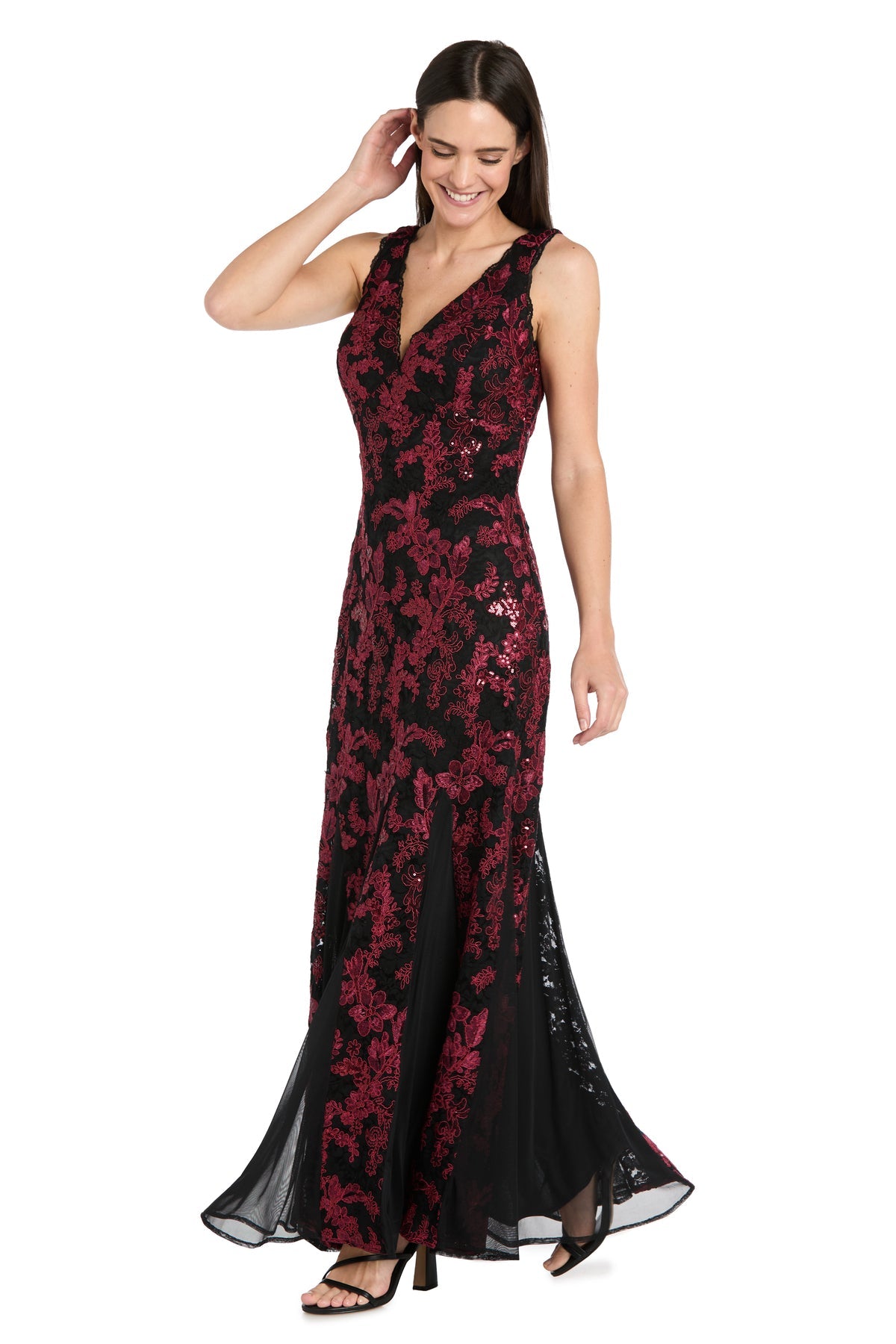R&M Richards 3819 Formal Long Lace Fitted Prom Dress – The Dress Outlet