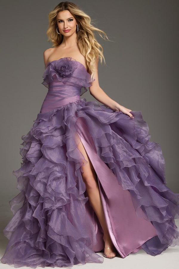 Jovani 38236 Long Formal Ruffled A Line Evening Prom Dress