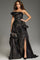 Formal Dresses A Line Formal Ruffled Evening Long Dress Brown/Black