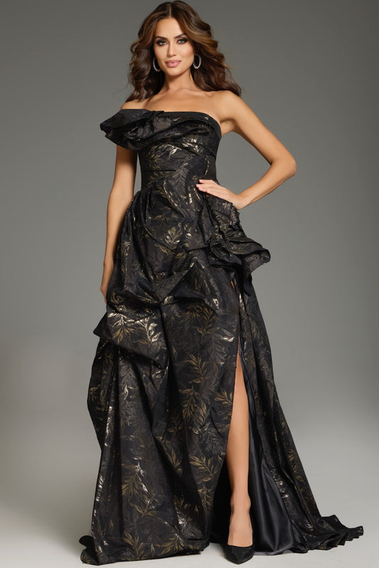 Formal Dresses A Line Formal Ruffled Evening Long Dress Brown/Black