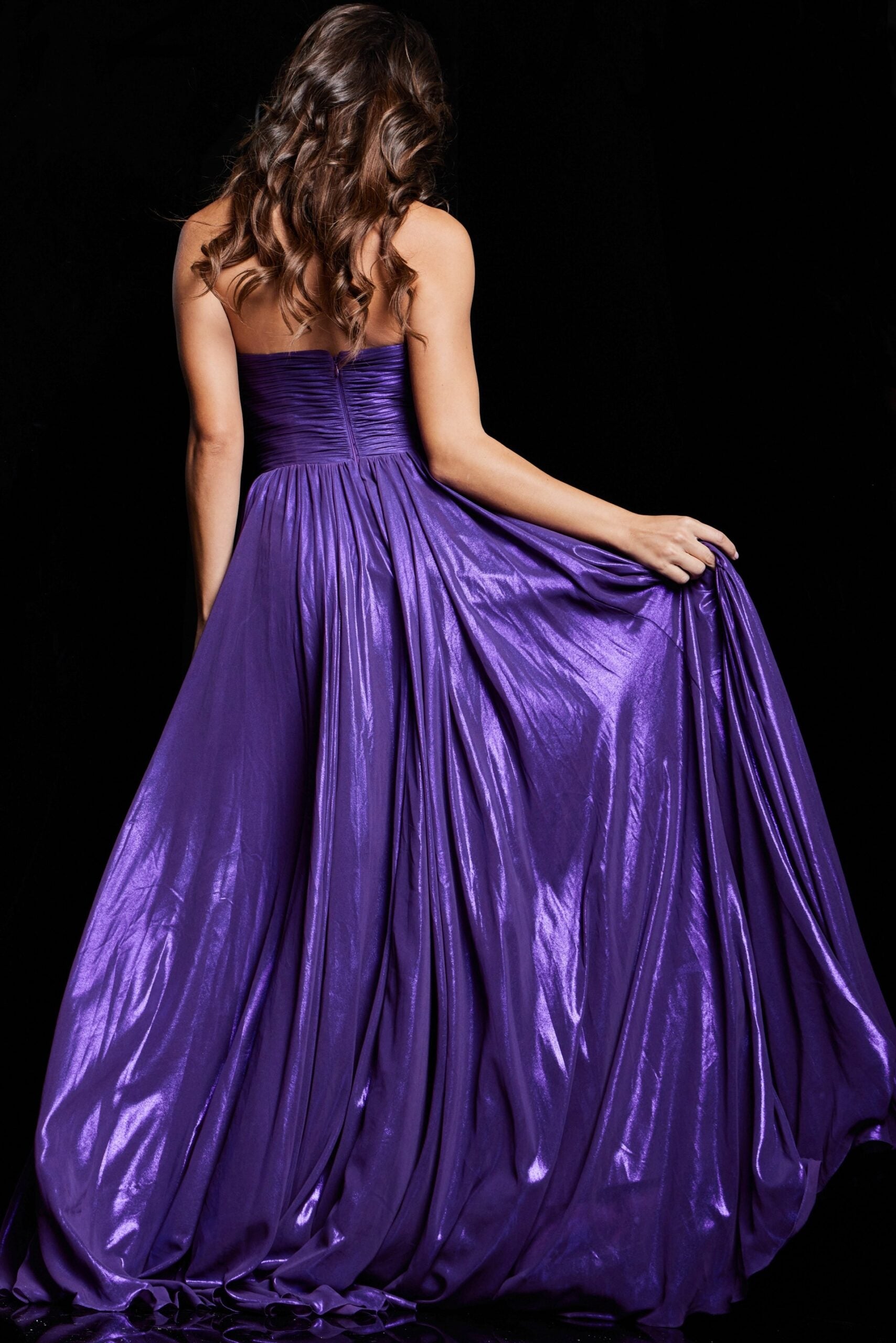 Formal Dresses A Line Formal Long Pleated Evening Prom Dress Purple