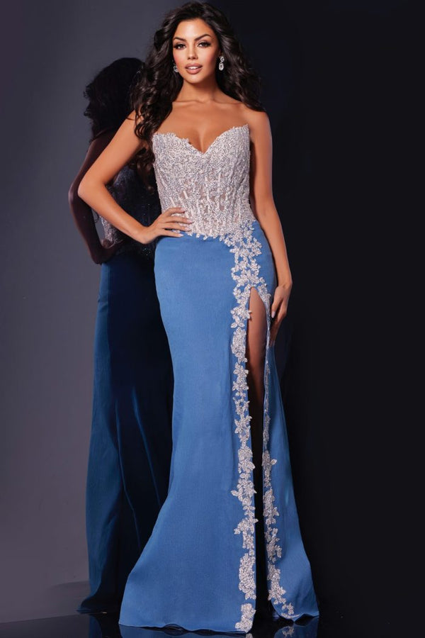 Jovani 43341 Off White/Denim Sale
