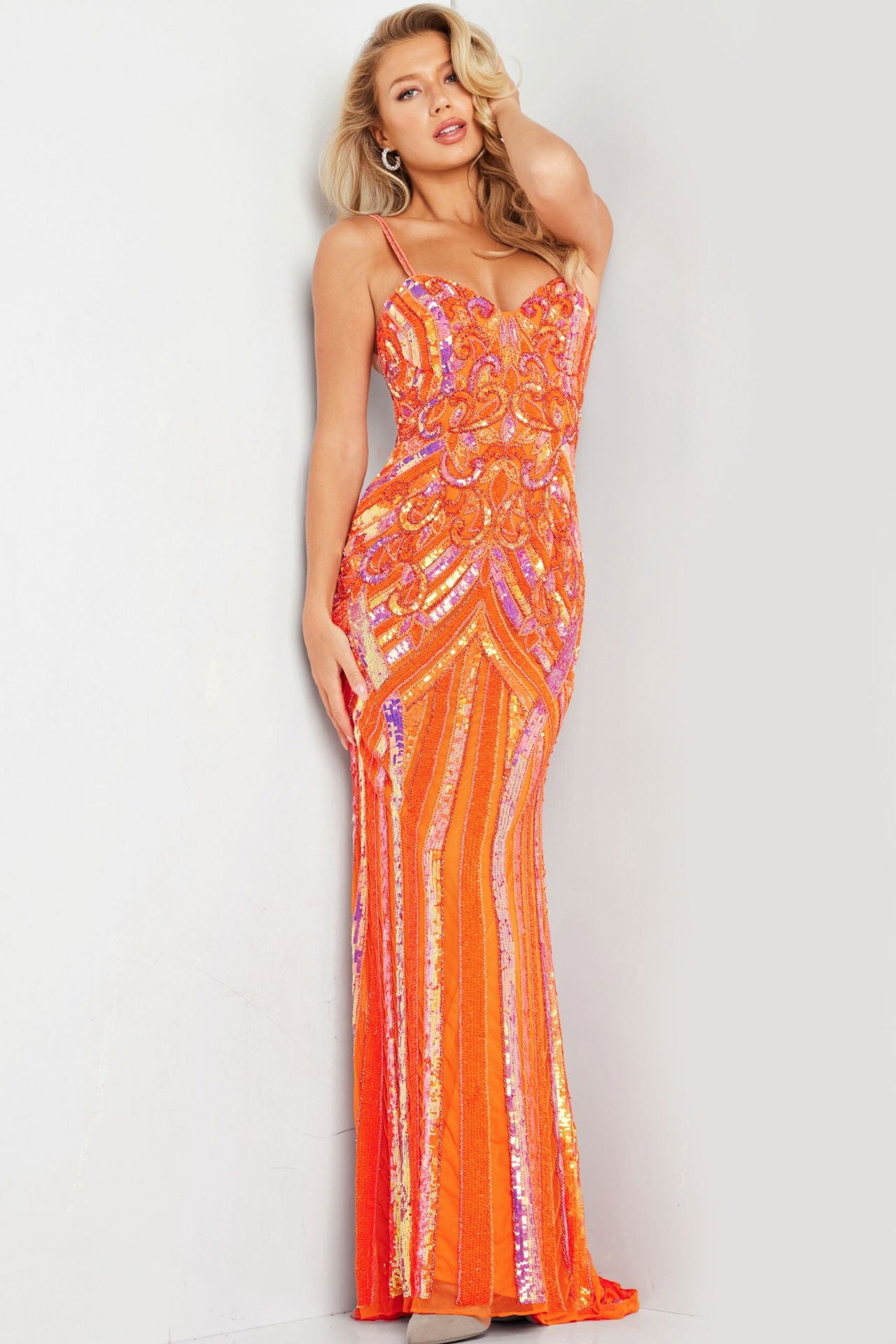 Prom Dresses Long Formal Prom Beaded Dress Orange