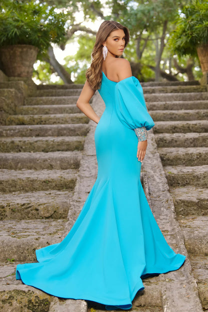 Prom Dresses Formal Beaded Cuff Prom Long Mermaid Dress Turquoise