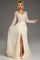 Formal Dresses Long Sleeve Beaded Formal Evening Dress Gold