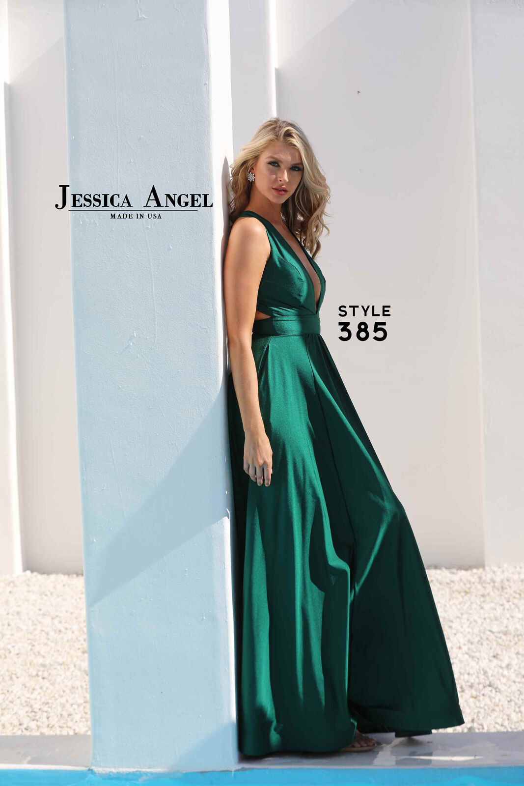 Jessica Angel 385 A Line Long High Slit Formal Prom Dress