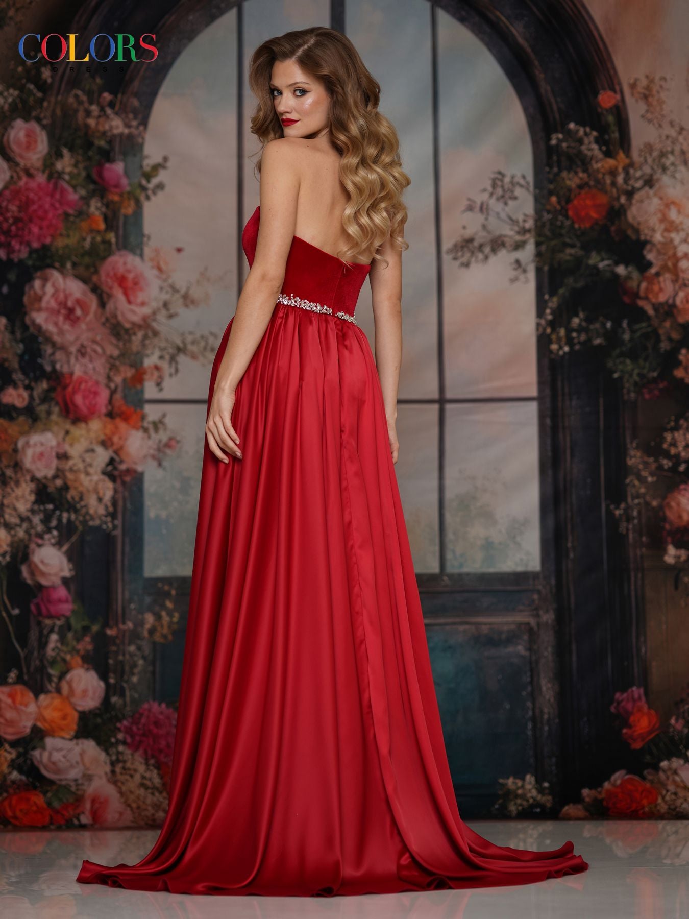 Prom Dresses Velvet Ball Gown Long Formal Prom Dress Red