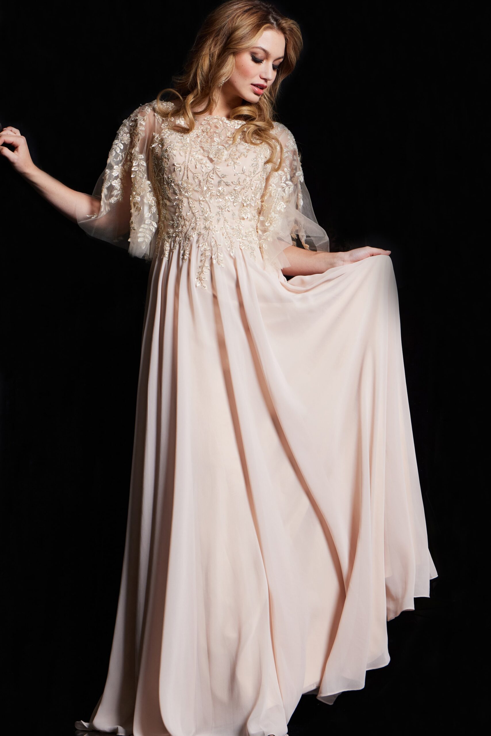 Mother of the Bride Dresses Long Formal A Line Beaded Mother of the Bride Dress Champagne