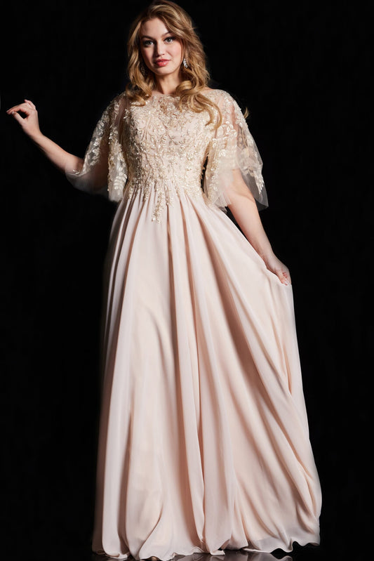 Mother of the Bride Dresses Long Formal A Line Beaded Mother of the Bride Dress Champagne