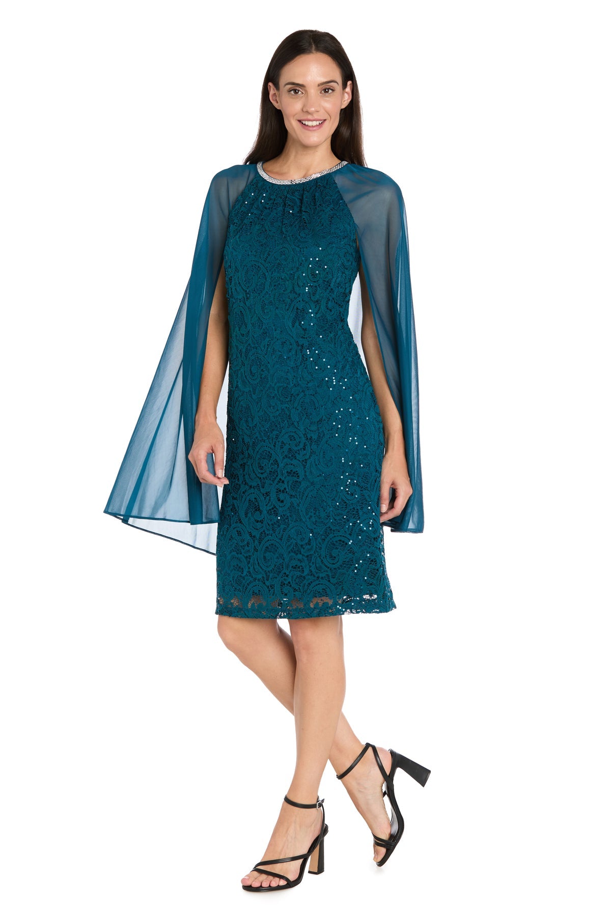 R&M Richards 3864 Short Lace Homecoming Cocktail Dress