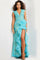 Formal Dresses High Slit Long Prom Formal Dress Turquoise