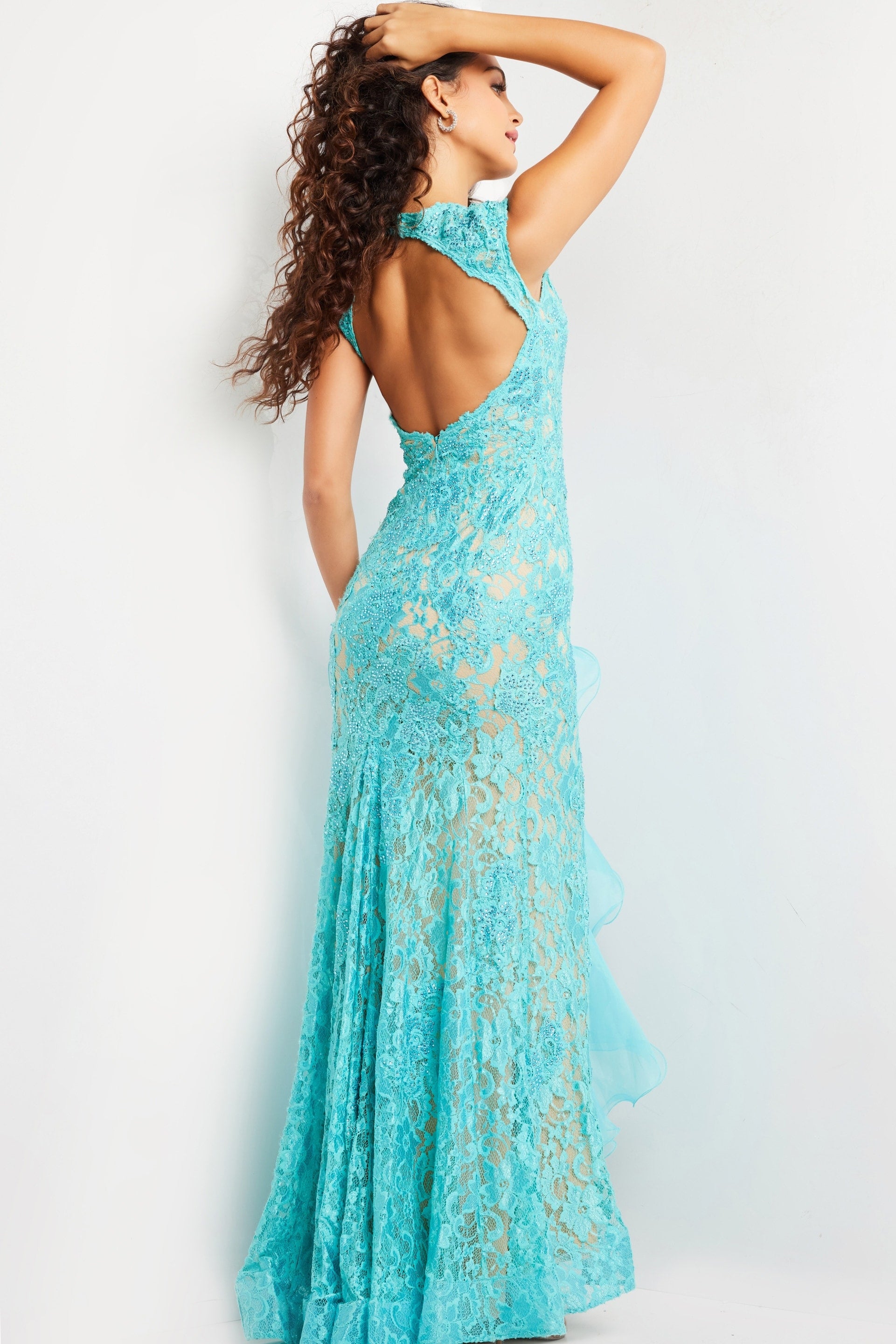 Jovani 38668 High Slit Long Prom Formal Dress
