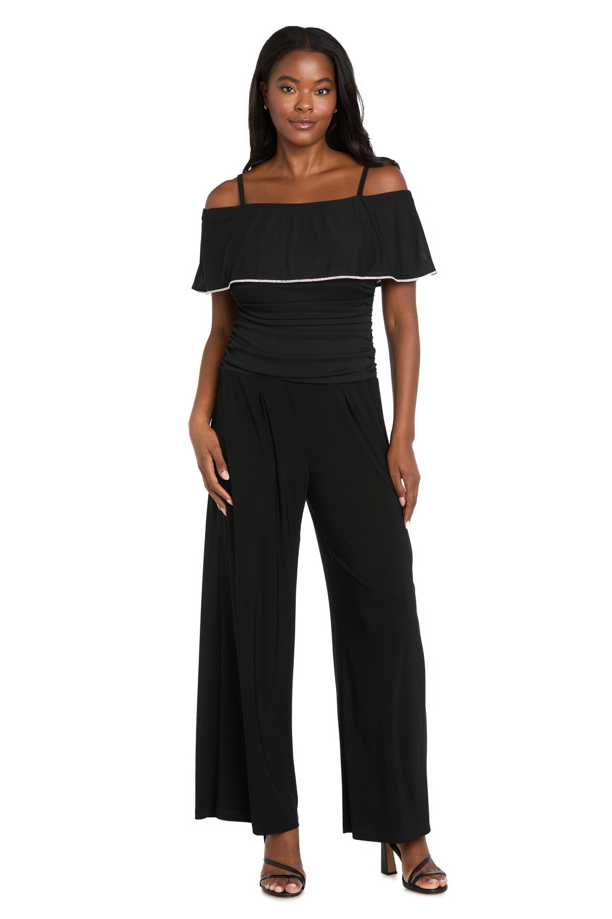 Jumpsuit Long Formal Pleated Jumpsuit R&M Richards 3871 Black