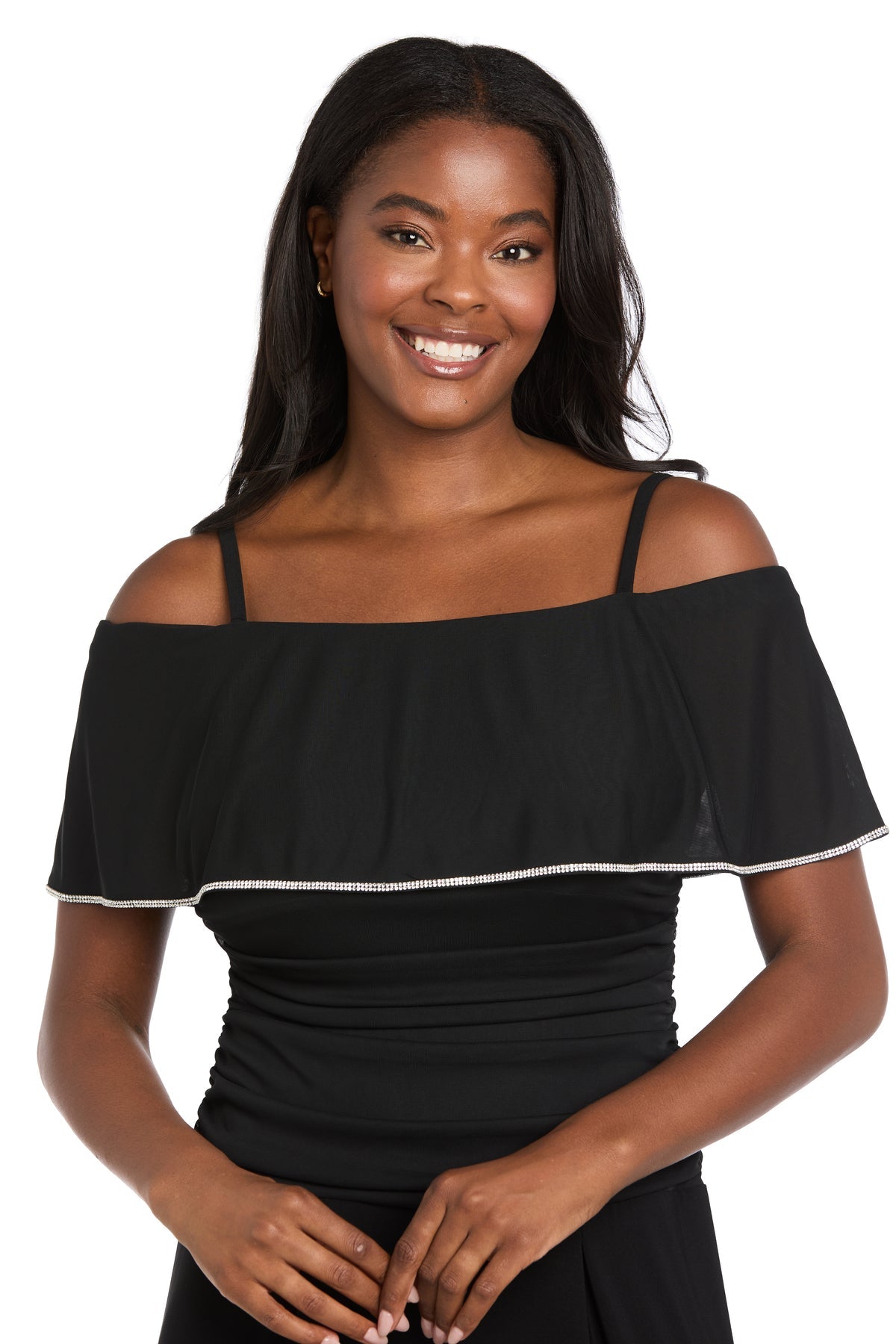 Jumpsuit Long Formal Pleated Jumpsuit R&M Richards 3871 Black