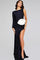 Formal Dresses Long Mermaid Fit Slit Formal Dress Black/White
