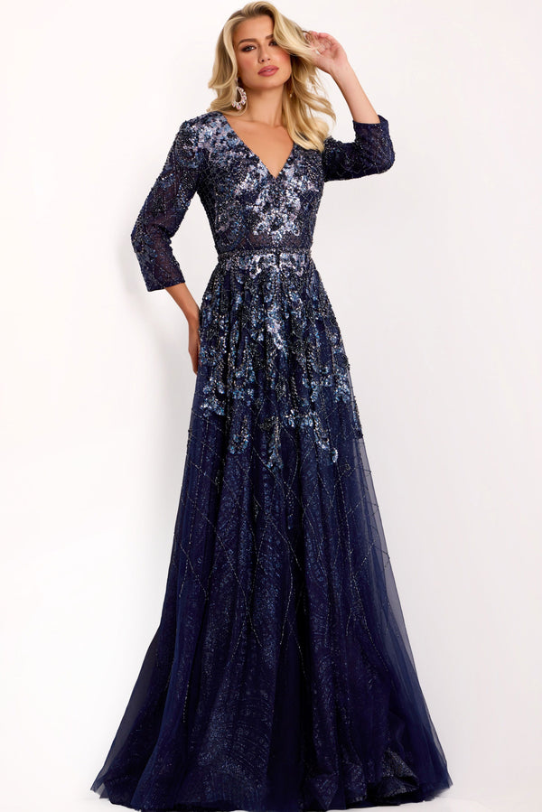Sequin Long Formal Evening Mother of the Bride Dress Jovani 38756