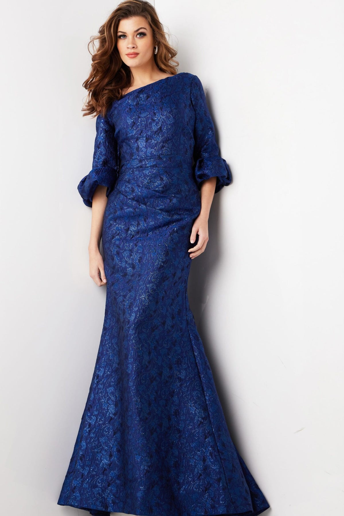 Formal Dresses Long Beaded Mother of the Bride Formal Lace Dress Navy