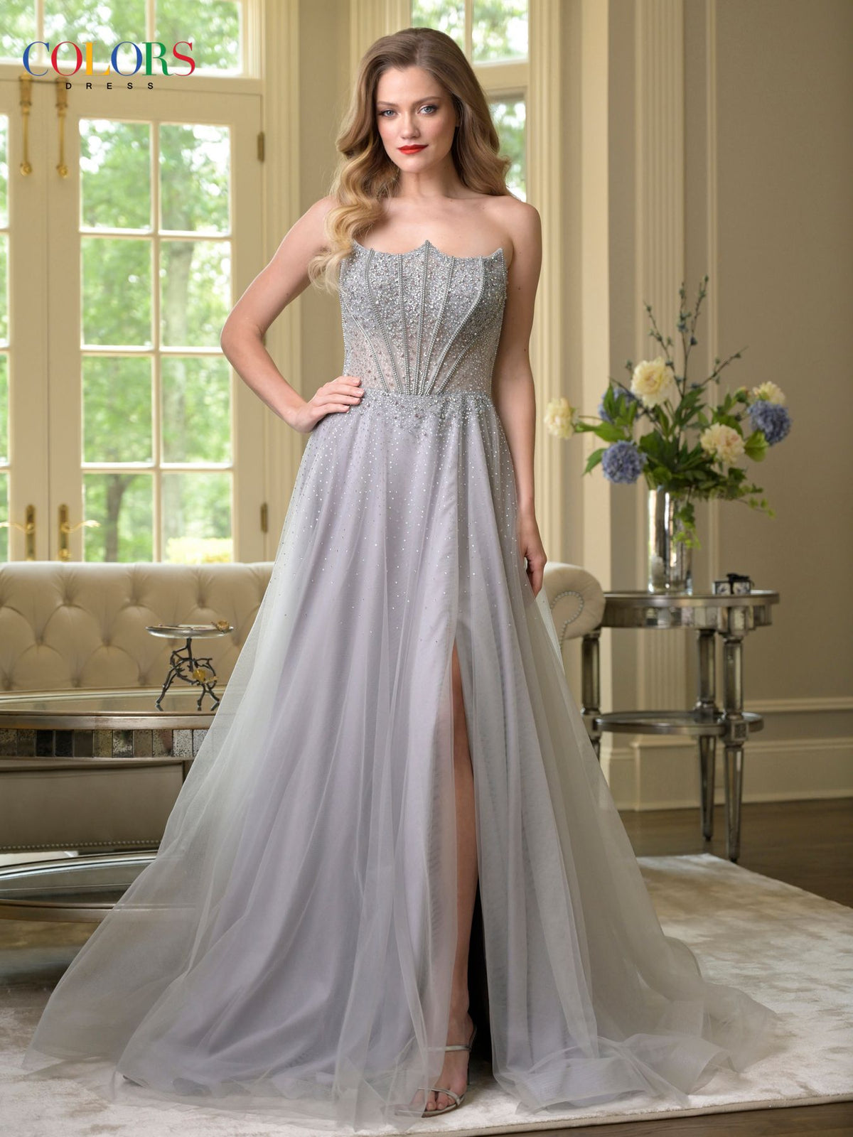 Prom Dresses Long Cape Ball Gown Corset Formal Prom Dress Silver