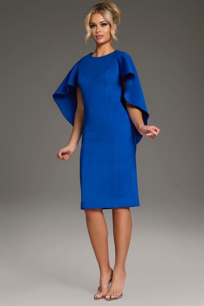 Cocktail Dresses Short Flutter Sleeve Cocktail Dress Royal