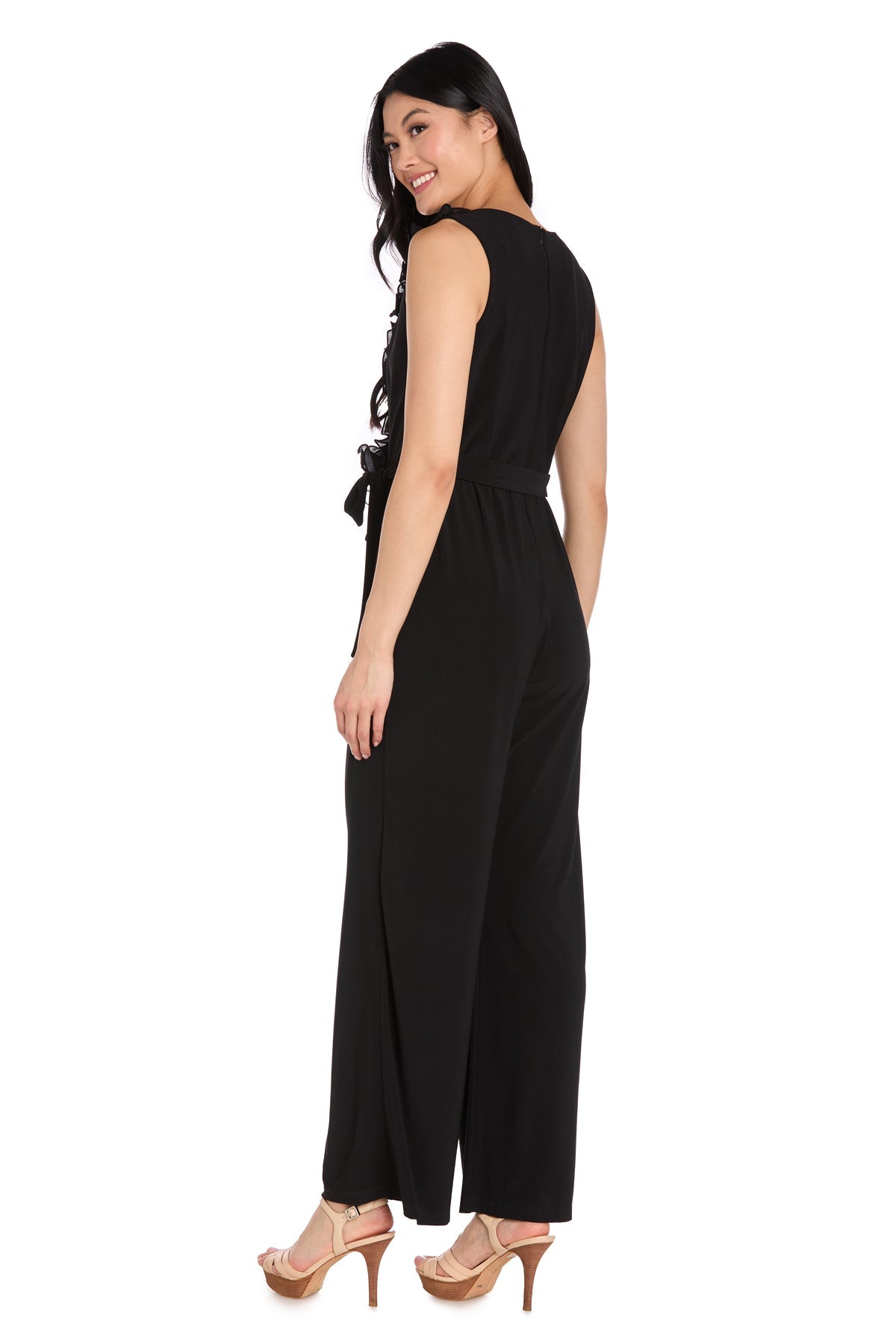 V-Neck Floor-Length Jersey Formal Sheath/Column R&M Richards 3886