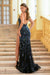 Prom Dresses Fitted Formal Beaded Cut Glass Prom Long Dress Black