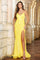 Prom Dresses Long Formal Prom Fitted Dress Iridescent Yellow