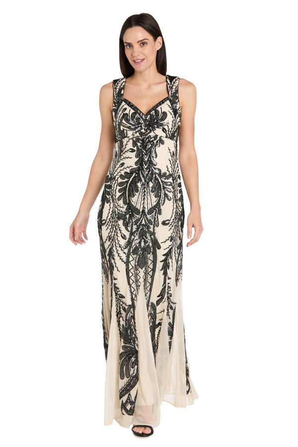 Evening Long Beaded Formal Dress R&M Richards 3888